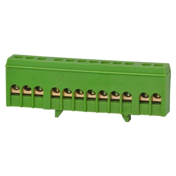 Listwa ochronna 12-mod. 12x16mm2 IP20 zielona