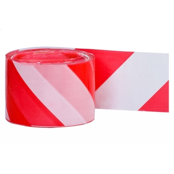 Folia ostrzegawcza biało - czerwona 100mb