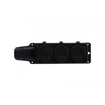 Listwa gumowa 3x230V 16A IP54  czarna