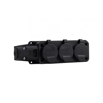 Listwa gumowa 3x230V 16A IP54  czarna