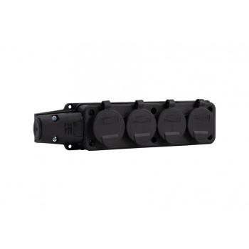 Listwa gumowa 4x230V 16A IP54 SCHUKO czarna