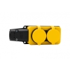 Listwa gumowa 2x230V 16A IP54 SCHUKO żółta
