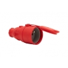 Gniazdo gumowe NOVA 230V 16A IP44  czerwone