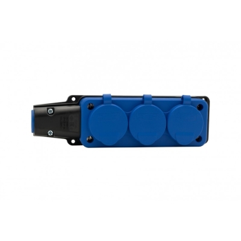 Listwa gumowa 3x230V 16A IP54  niebieska