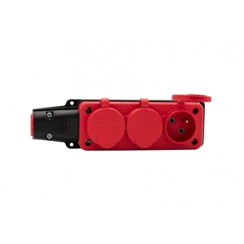 Listwa gumowa 3x230V 16A IP54  czerwona