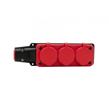 Listwa gumowa 3x230V 16A IP54  czerwona
