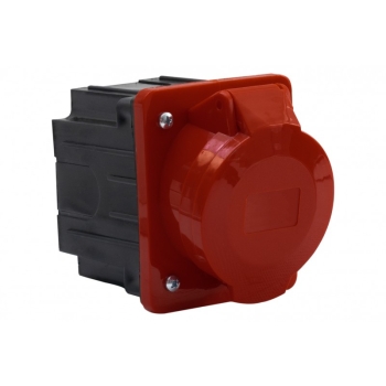 Gniazdo siłowe tabl. skośne 32A 4p /FE/ z puszką