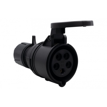 Gniazdo siłowe przenośne 32A 5p czarne IP44