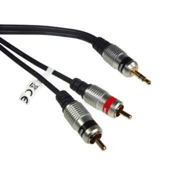 Kabel Jack3,5st-2RCA Digital 15m złote