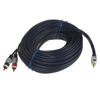 Kabel Jack3,5st-2RCA Digital 15m złote