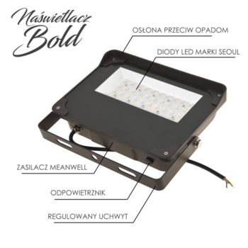 Naświetlacz LED BOLD 100W  5500k  70°×140°