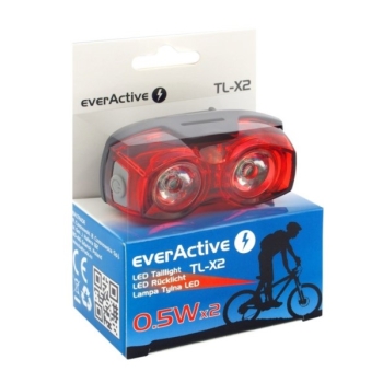 Lampa rowerowa LED tył 2x0,5w everActive