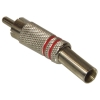 Wtyk RCA metal duży 2 paski czerwony