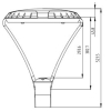 Lampa parkowa Adora 40W 4000K  RAL7016 70°×140°