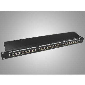 Patch panel 24-port STP5e 1U 19" złącza krone