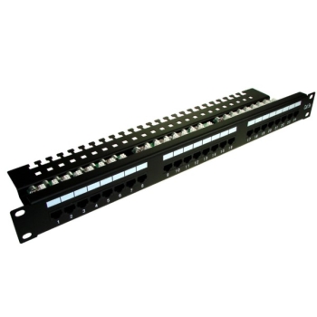 Patch panel 24-port UTP5e 1U 19" półka organizer
