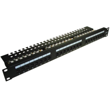Patch panel 24-port UTP6 1U 19" złącza krone LSA