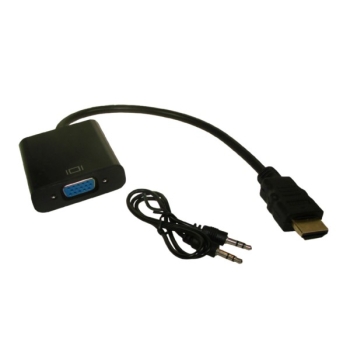 Konwerter HDMI wtyk na VGA gn. + Audio Jack 3,5mm