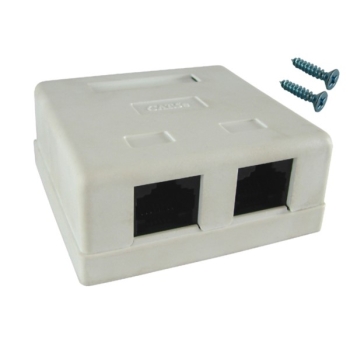Puszka natynkowa cat5e 2x RJ-45 UTP zatrzaskowa