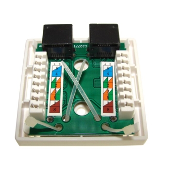 Puszka natynkowa cat5e 2x RJ-45 UTP zatrzaskowa