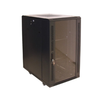 Szafa 19" stojąca 15U 600x600 BETA RAL9004 szkło
