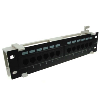 Patch panel 12-port UTP5e 1U 10" złącza krone naśc