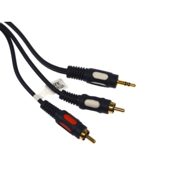 Kabel Jack3,5st-2RCA łezka złoty  1,5m