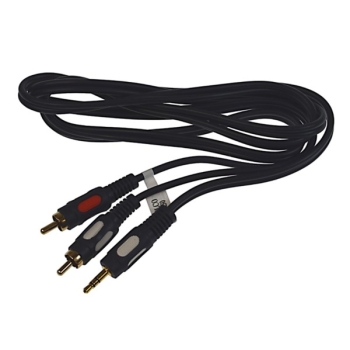 Kabel Jack3,5st-2RCA łezka złoty  1,5m