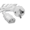 Kabel zasilający komputerowy, kolor biały 1,0m