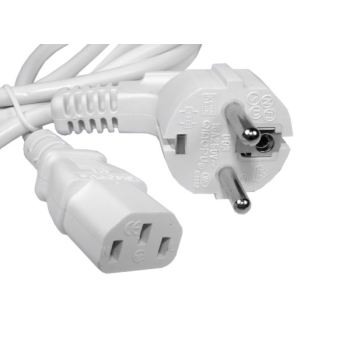 Kabel zasilający komputerowy, kolor biały 1,0m