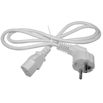Kabel zasilający komputerowy, kolor biały 1,0m