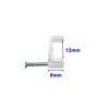 Uchwyt kabla płaski 12mm biały