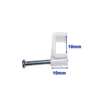 Uchwyt kabla płaski 10mm biały