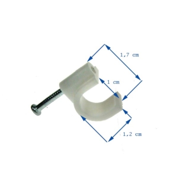 Uchwyt kabla okrągły 10mm KN-10  biały