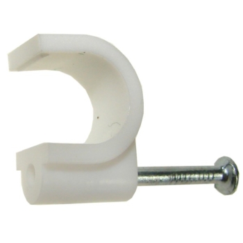 Uchwyt kabla okrągły 10mm KN-10  biały