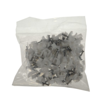 Uchwyt kabla okrągły  6mm KN-6  biały