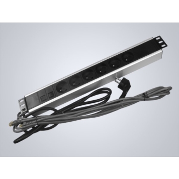 Listwa zasilająca 1,5U 19" 6 gniazd +2*RJ45