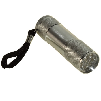 Latarka ręczna  9 diod aluminium