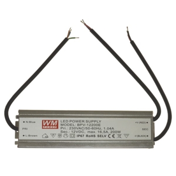 Zasilacz LED 12V 200W napięciowy IP67 aluminium