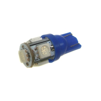 Żarówka T10/W5W 10mm  5*5050 12V niebieska