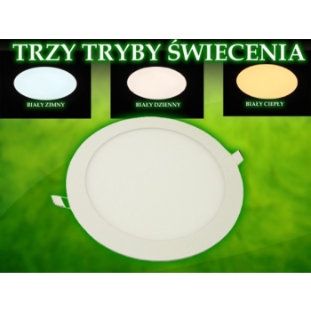 Panel led okragły Round  6W 230V WW+DW+CW