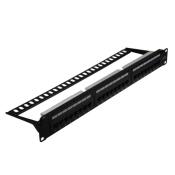 Patch panel 24-port UTP6A 1U 19" półka organizer