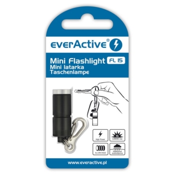 Latarka ręczna mini brelok everActive czarna