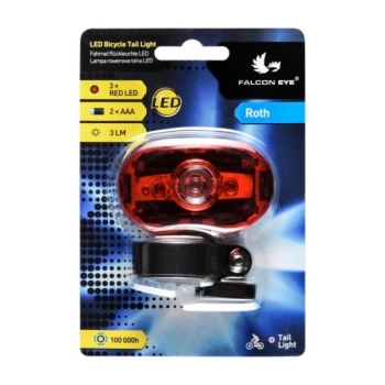Lampa rowerowa LED tył 1x0,5W+2x5mm Falcon Eye