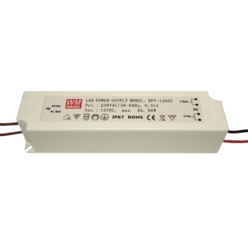 Zasilacz LED 12V  60W napięciowy IP67 plastik   EK