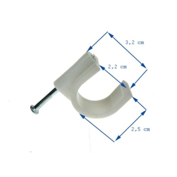 Uchwyt kabla okrągły 22mm KN-22  biały