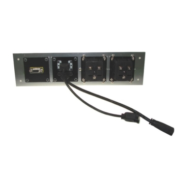 Media port Cova  2*230V 1*HDMI 1*VGA 1*USB srebrny