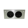 Media port Cova  1*230V 1*RJ45 1*RJ11 srebrny