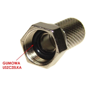 Wtyk F RG6 18mm z uszczelką