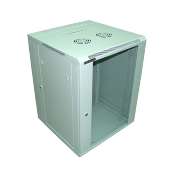 Szafa 19" wisząca KERN 15U 600x600 RAL7035 szkło